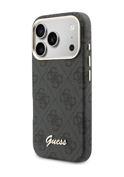 Apple Uyumlu iPhone 17 Pro Max Kılıf Guess Lisanslı M-safe Özellikli Script Yazı Logolu 4g Desenli Kapak Siyah