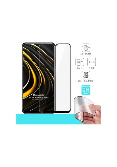Microsonic Xiaomi Poco M3 Seramik Matte Flexible Ekran Koruyucu Siyah