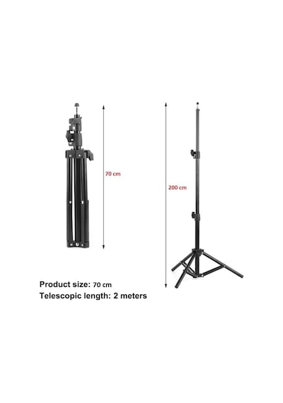 Projektör Tripodu, 6 Mm Üniversal Alaşım Zemin Tripodu Katlanabilir Ağır Yük Tripod Ayağı, 2 M Yüksekliğe Kad