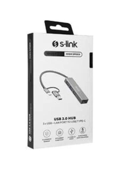 S-link Sw-u332 Type-c - Usb3.0 1000mbps 3 Port Usb Gigabit Ethernet Adaptör
