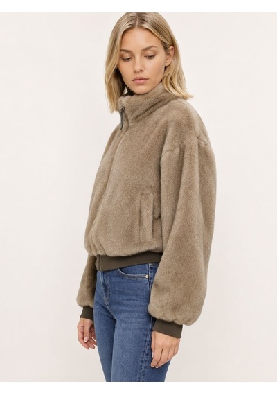 Loft Kadın Bej Kapüşonlu Oversize Mont Lf2043908 Q1.v1