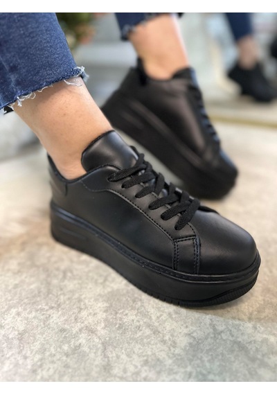 Günlük Kadın Sneaker Bağcıklı Hafif Kalın Yüksek Tabanlı Leopar Detaylı Yürüyüş Spor Ayakkabı 065 Siyah Günlük Kadın Sneaker Bağcıklı Hafif Kalın Yüksek Tabanlı Leopar Detaylı Yürüyüş Spor Ayakkabı 065 Siyah