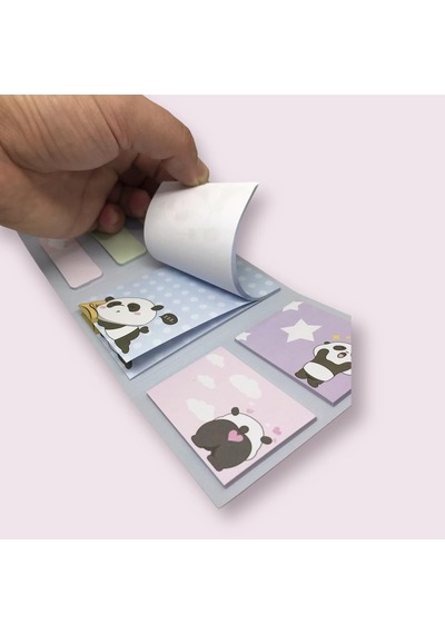 Yapışkanlı Not Kağıdı 2'li Set, 320 Yaprak, Panda-baykuş Temalı