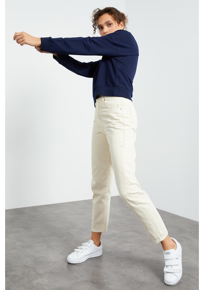 Tommy Life İndigo Basic Rahat Form O Yaka Kadın Sweatshirt - 97114 İndigo