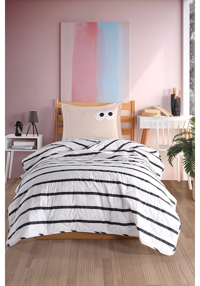 Eponj Home Kapitone Yatak Örtüsü Seti Tek Kişilik Funny Kahve Siyah