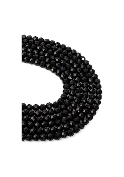 6 MM Faset Kesim Siyah Akik Taşı Dizi Çok Renkli