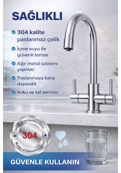 Su Arıtma Musluğu 3 Musluk Bir Arada