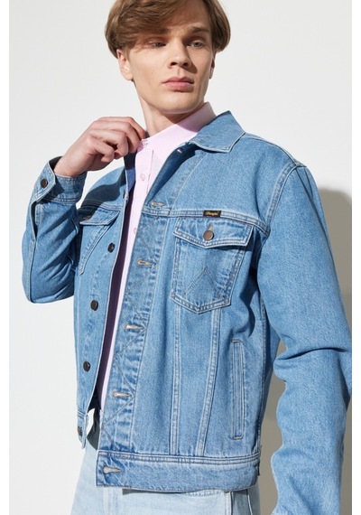 Wrangler Trucker Regular Fit Normal Kesim %100 Pamuk Açık Mavi Jean Kot Ceket W410El44L Mavi Wrangler Trucker Regular Fit Normal Kesim %100 Pamuk Açık Mavi Jean Kot Ceket W410El44L Mavi