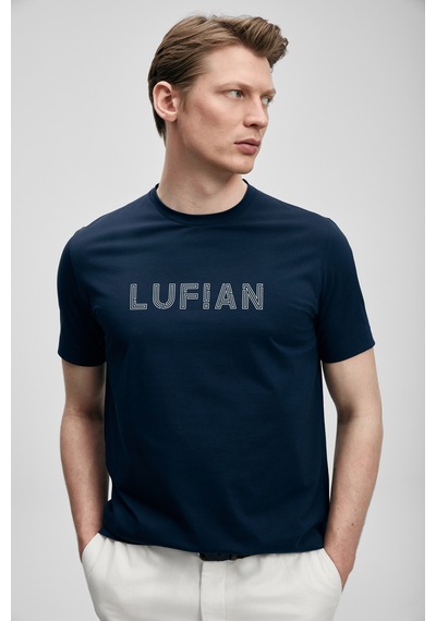 Lufian Oscar Modern Grafik Tişört Lacivert Lacivert 111020280100200