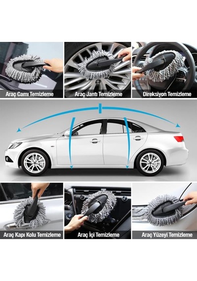 Polham 6 Parçalı Araba, Motorsiklet İçin Detaylı Temizleme Seti, Oto Bakım Seti, Mikrofiber Set