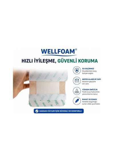 Silikon Köpük Yara Örtüsü 10x10 Cm Steril Kendinden Yapışkanlı