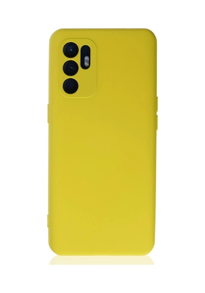 Oppo Reno 6 Uyumlu Kılıf Nano İçi Kadife Silikon - Sarı1