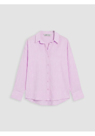 Lcw Vision Lila Çizgili Oversize Kadın Gömlek