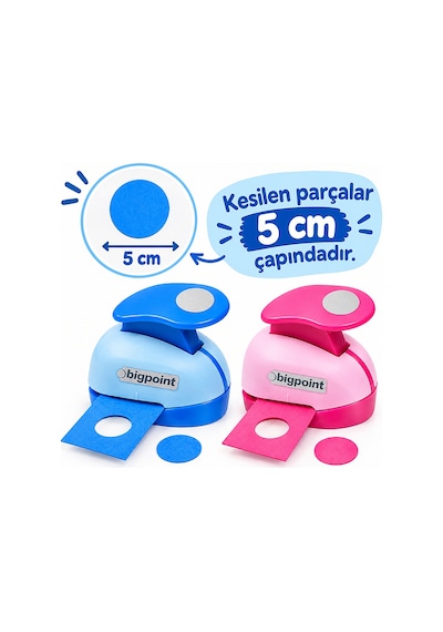 Bigpoint Şekilli Delgeç 5cm Yuvarlak X 4 Adet Diger