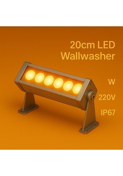 20cm 6w Led Wallwasher Amber Dış Cephe, Minare, Bahçe Aydınlatma Iç-dış Kullanım Ip65 Amber