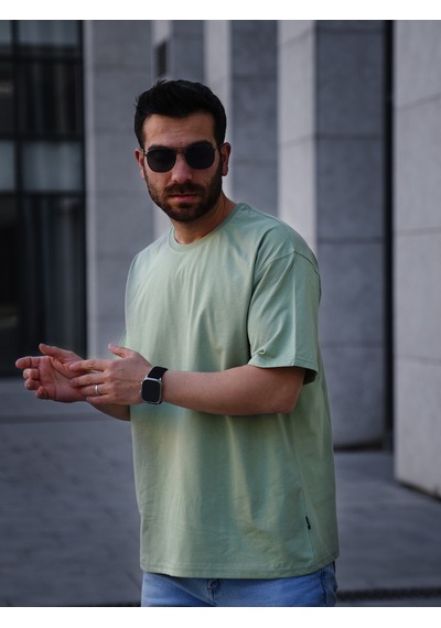 Erkek Oversize Tişört Turkuaz Turkuaz