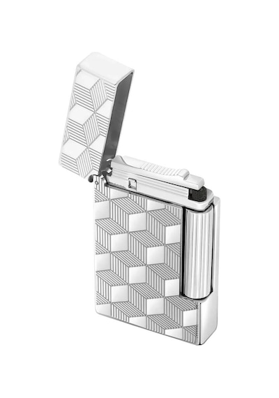 S.t. Dupont Initial Guilloche Çakmak Gümüş 20840 Gri