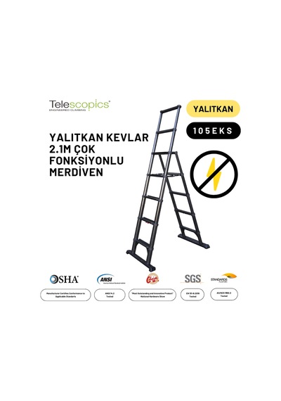 2.1m Kevlar Yalıtkan Çok Fonksiyonlu Merdiven 20ackv - 105eks