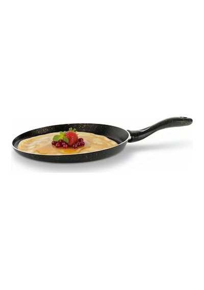 Bonetti Granit 30 Cm Krep Tavası Siyah-gold Yanmaz Yapışmaz Gözleme Tavası Siyah
