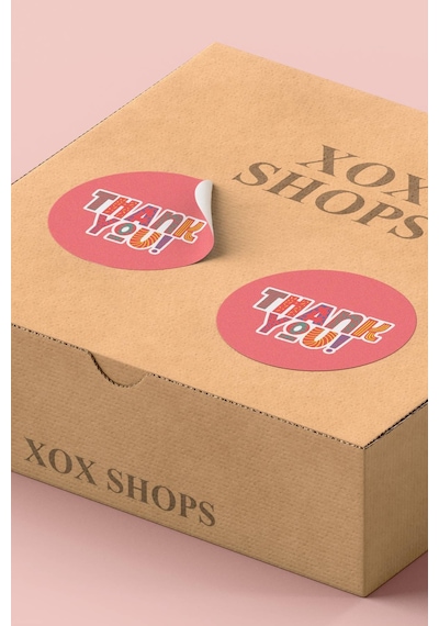 Thank You Renkli Yuvarlak Teşekkür Etiketi Sticker 3x3cm St2099 Çok Renkli