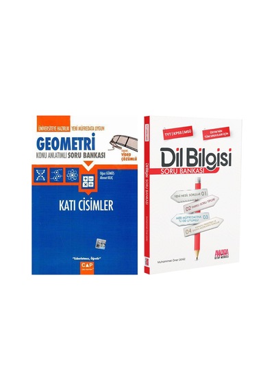 Çap Yayınları Geometri Katı Cisimler Ve Akm Dil Bilgisi Soru Bankası Seti 2 Kitap