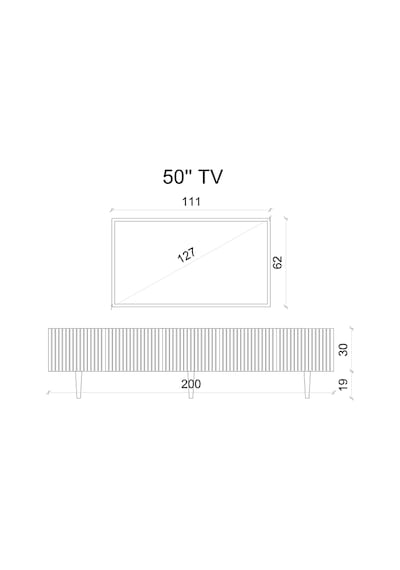 Capella Country Beyaz Mdf 5 Kapak Duvara Monte 200 Cm Tv Ünitesi