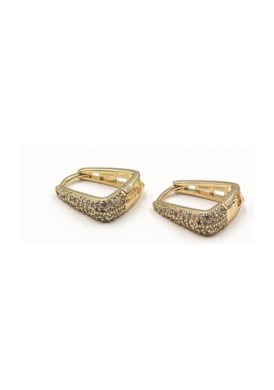Modern Üçgen Formlu Xuping Küpe - Gerçek Zirkon Taşlı Gold çok renkli