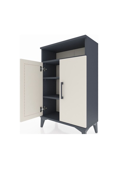 Arges Komodin 3 Raflı 2 Kapaklı 60x30x96 Antrasit-aytaşı Antrasit