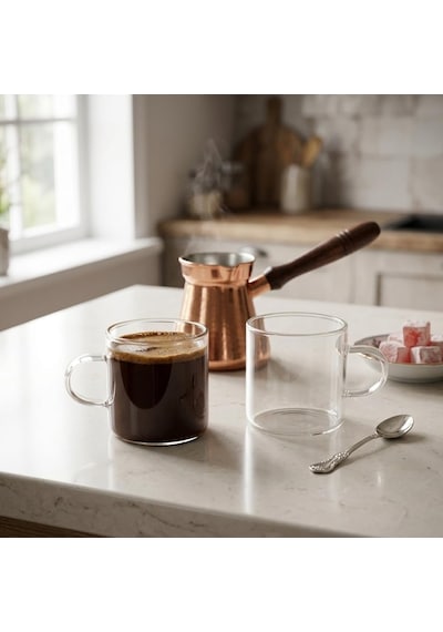 6'li Borosilikat Cam Mini Kupa Seti - 130 Ml Tek Cidarlı, Altlıksız Türk Kahvesi Ve Espresso Fincanı Takımı Diğer