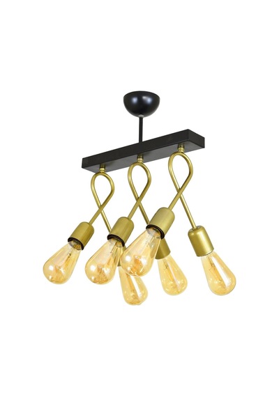 Gold Altılı Çapraz Fiyonk Model Avize
