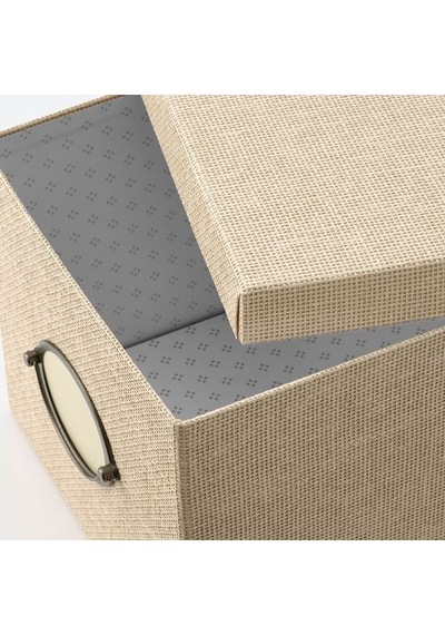 Ikea Kvarnvık Kapaklı Karton Saklama Kutusu 25 X 35 X 20 Cm Bej