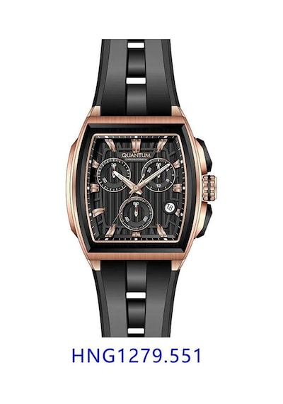 Quantum Hng1279.551 Quartz Silikon Siyah 47 Mm Erkek Kol Saati Rose Gold