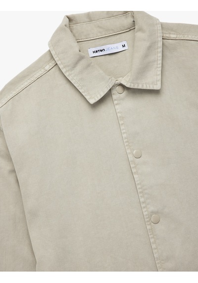 Koton Pamuklu Cepli Bel Detaylı Gömlek Yaka Düğmeli Yıkamalı Oversize Jean Ceket Bej 6wam50002nd Ekru Koton Pamuklu Cepli Bel Detaylı Gömlek Yaka Düğmeli Yıkamalı Oversize Jean Ceket Bej 6wam50002nd Ekru