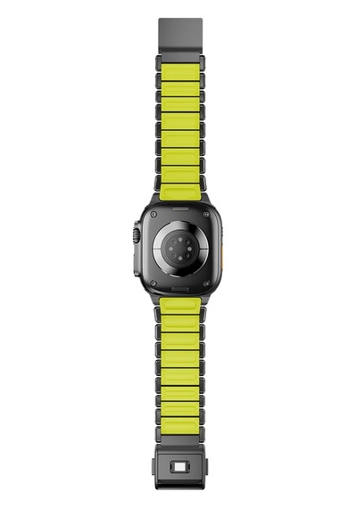 Apple Uyumlu Watch  7 45mm Zore Krd-152 Titanyum Silikon Kordon