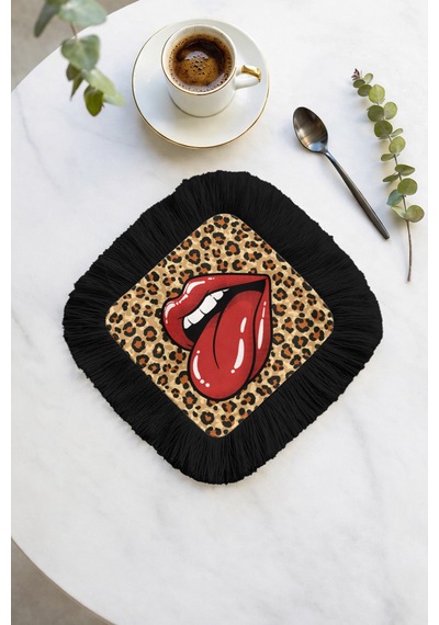 Leopar Dil Dudak Motifli Püsküllü Sunum Peçetesi - Pop Art Bohem Kırmızı Siyah Bardak Altlığı Mendil Lavanta Zeytin Yeşili Leopar Dil Dudak Motifli Püsküllü Sunum Peçetesi - Pop Art Bohem Kırmızı Siyah Bardak Altlığı Mendil Lavanta Zeytin Yeşili