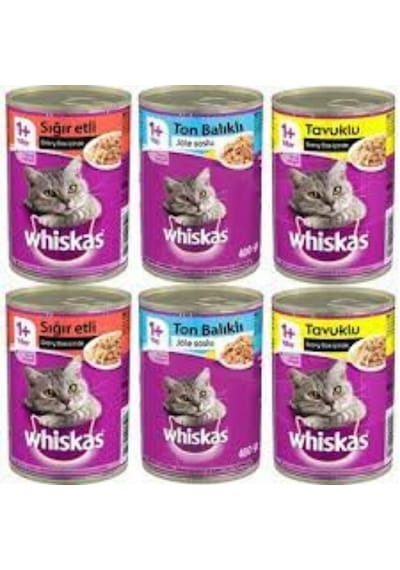 Whiskas 3 Çeşit Karışık Yetişkin Konserve Kedi Maması 6 x 400 G
