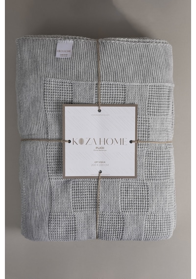 Plaid Gri Çift Kişilik Battaniye 200x220 15005 Gri