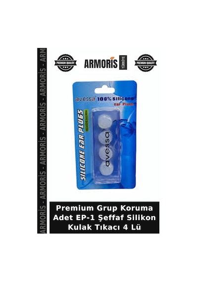 Premium Grup Koruma Adet Ep-1 Şeffaf Silikon Kulak Tıkacı 4 Lü