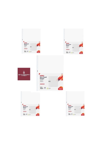 5 Paket Noki Eco Şeffaf Poşet Dosya 100 Adet X 5 Toplam 500 Adet Genel