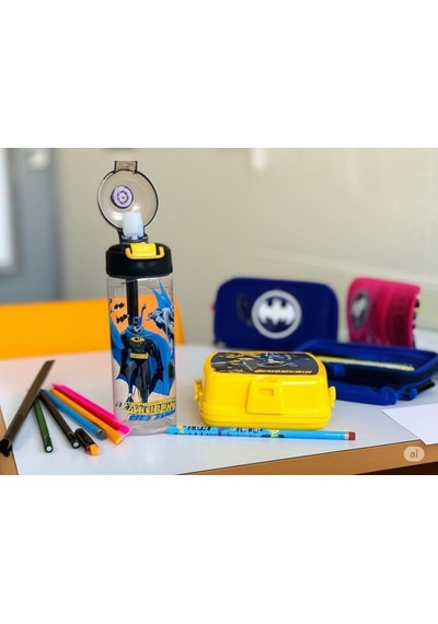 Efe Mark Batman Lisanslı Okul Seti 500 Ml Matara, Çok Renkli