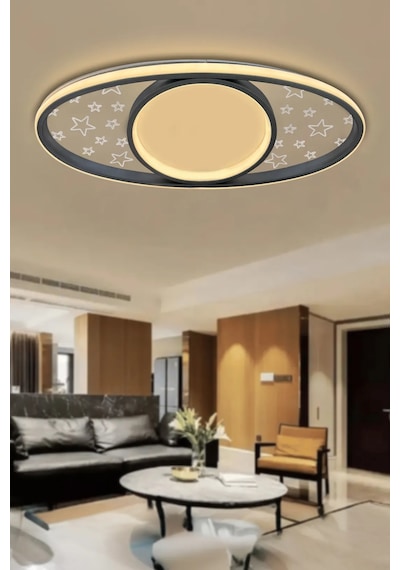 Yummy Çocuk Odası Plafonyer Tavana Yapışık Yüksek Işık Gücü Modern Led Avize - Gri Gri