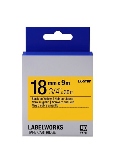 Tonersepeti Epson Lk-5ybp Muadil Pastel Etiket Kartuşu Siyah Sarı 18 Mm C53s655003 Diğer