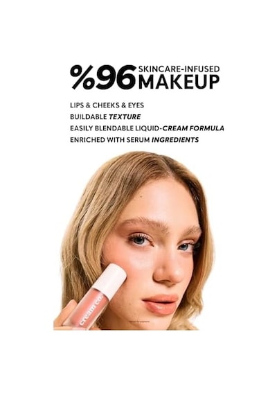 Cream Co. Allık Ruj Göz Farı Glow Tint Soft Mocha, Nemlendirici Makyaj, 504 Nude, Hyaluronik Asit Peptit 0