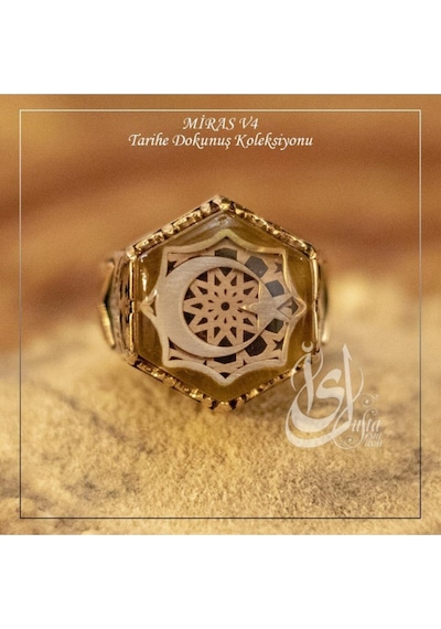 Islam Usta Tasarımı Miras Model 4 Gümüş Erkek Yüzük
