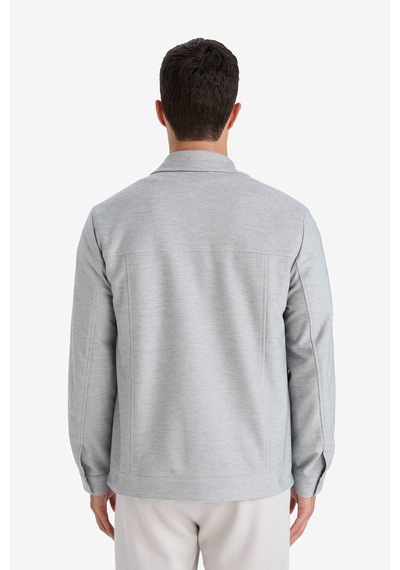 DeFacto Slim Fit Dar Kesim Polo Yaka Fermuarlı Mevsimlik Baharlık Mont D7533AX25SPGR221