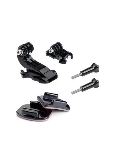 Gplus Bs08kyjhw 8 Parça Oval Eğimli Zemin Ve Flat Düz Yüzey Vidalı Hızlı Tak J-hook Açılı Aksiyon Kamera Uyumlu 3m Yapışkanlı Motor Kask Bağlantı Base Seti Siyah