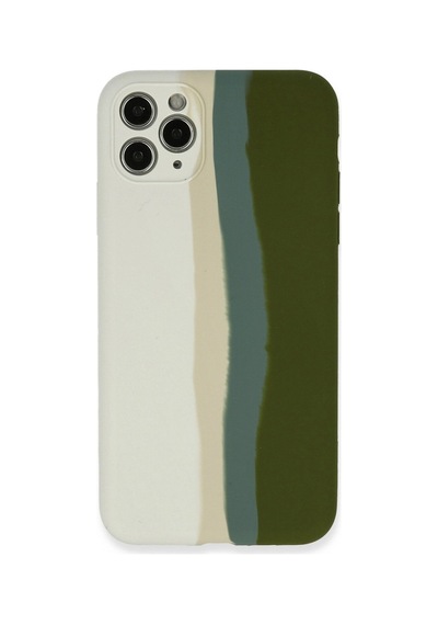 Apple iPhone Uyumlu,  11 Pro Kılıf Ebruli Lansman Silikon - Beyaz-yeşil