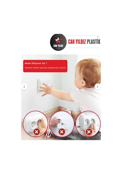 Can Yıldız Plastik Bebek Ev Güvenlik Emniyet Seti Mandallı Priz Klozet Kilidi Çok Amaçlı Kilit Şeffaf