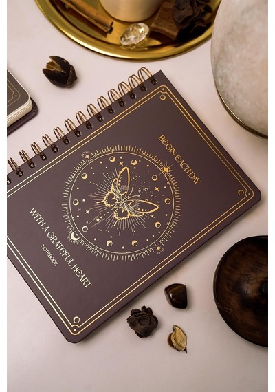 Bullet Journal Edition A5 15x21 Cm Spiralli Noktalı Tarihsiz Not Defteri Kelebek Genel