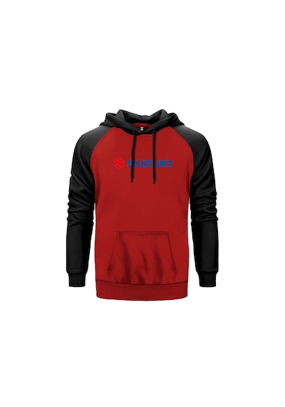 Suzuki Motorcycle Logo Kırmızı Renk Reglan Kol Sweatshirt Kırmızı